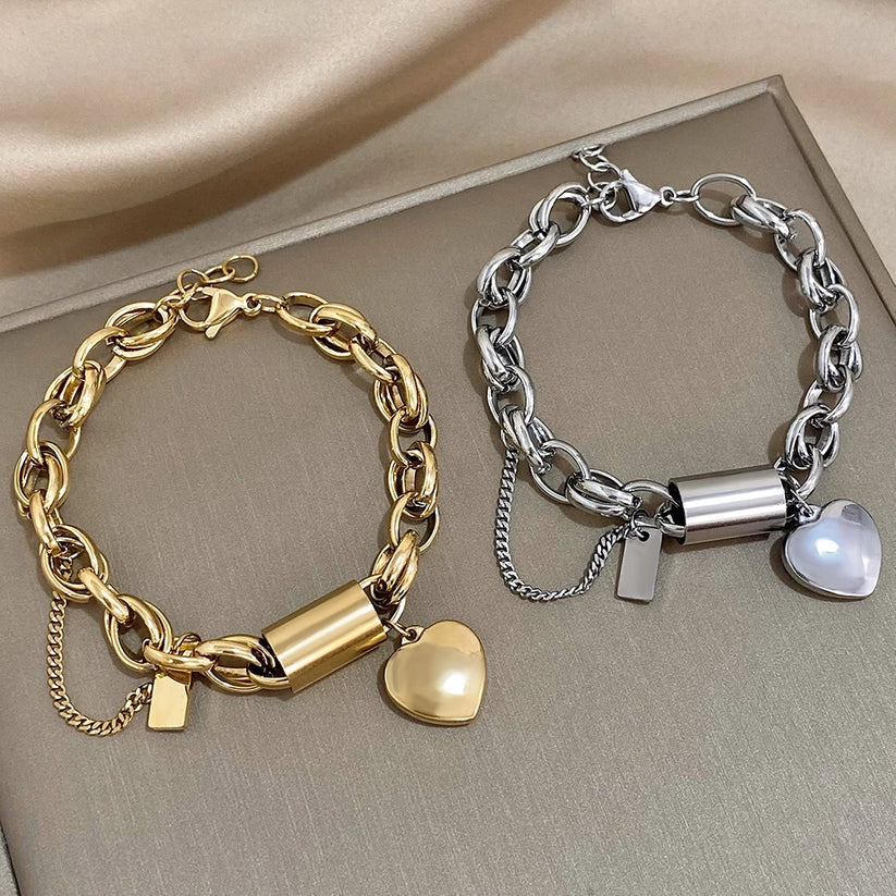 Ruby's Gold Heartened Bracelet