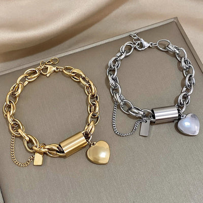 Ruby's Gold Heartened Bracelet